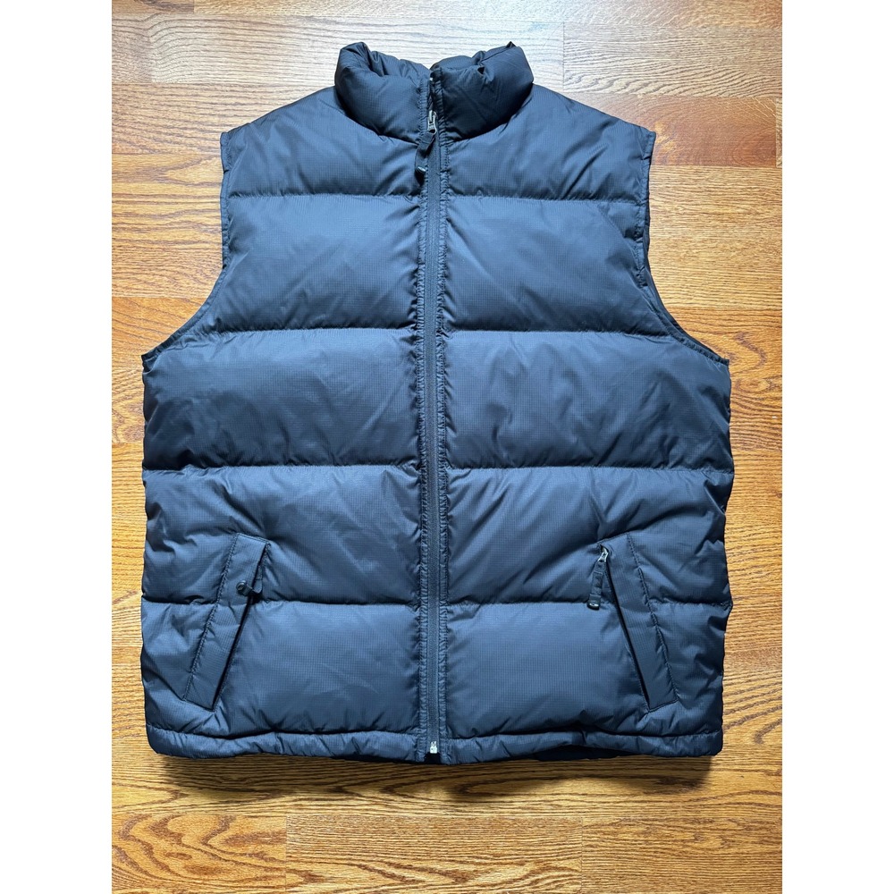 Gerry Black Down Puffer Vest Men's L Outdoor Utility Zip Vest Casual